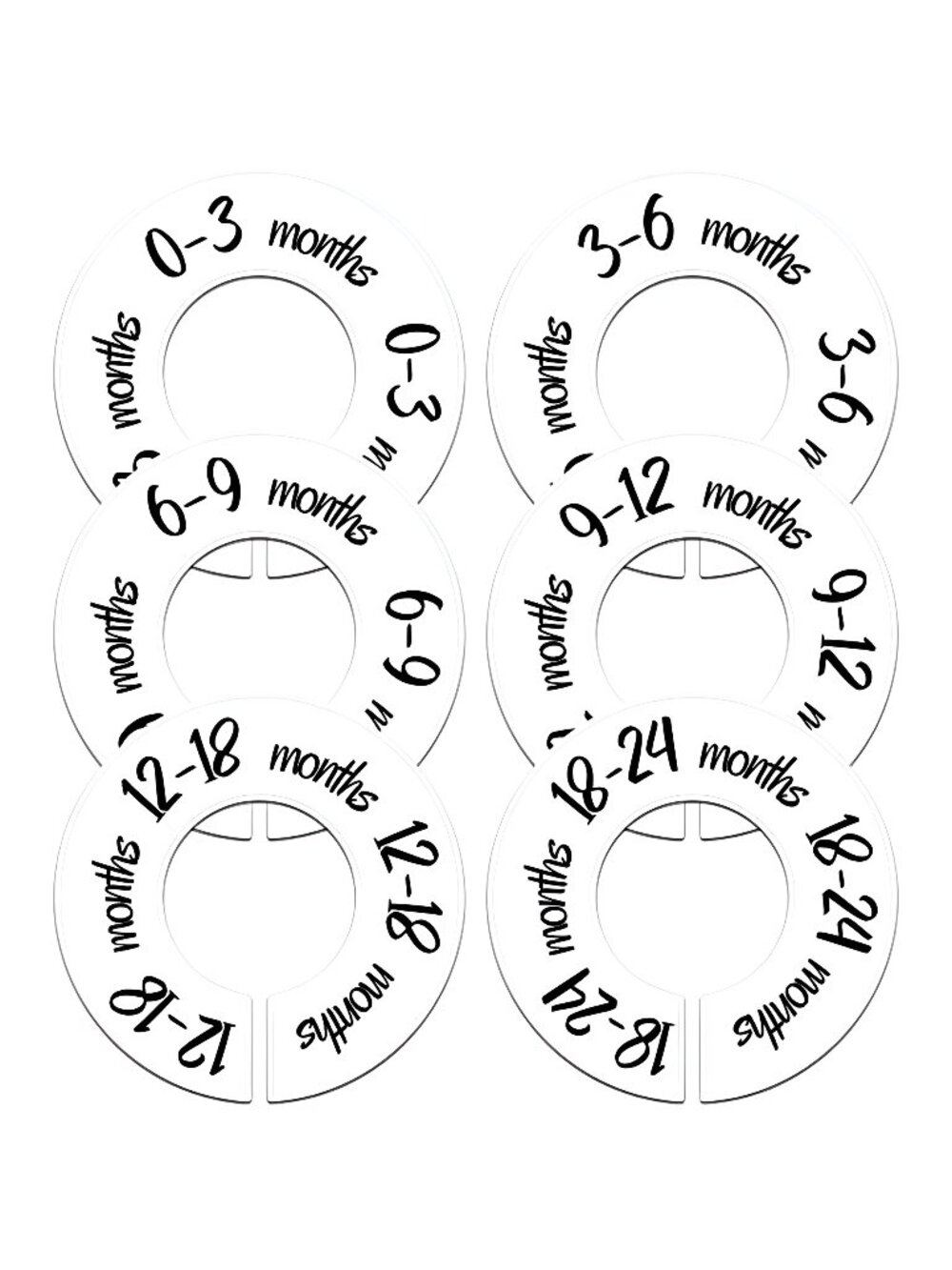 Baby Closet Dividers Unisex Baby Closet Organizer for Clothes 1.5" Rod 6 PCS